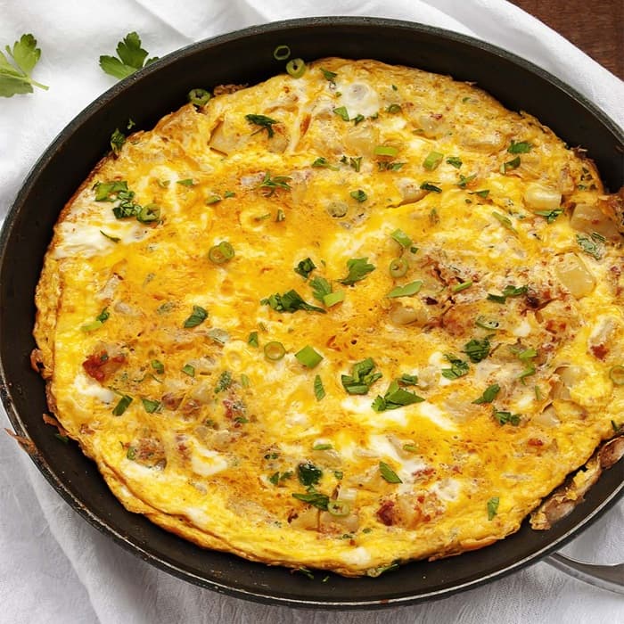 image of Chorizo, potato & cheese omelette