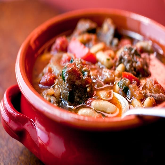 image of Spanish-style slow-cooked lamb shoulder & beans