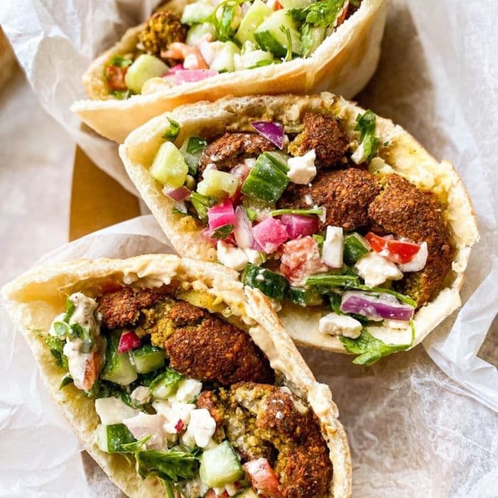 image of Falafel Pita Sandwich with Tahini Sauce