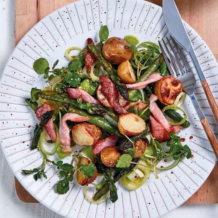image of Warm roast asparagus salad