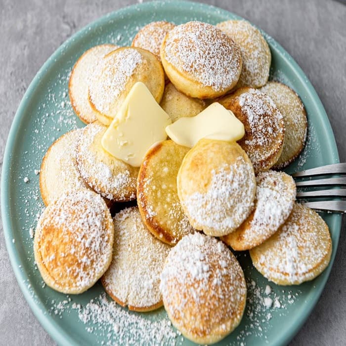 image of Dutch poffertjes (mini pancakes)