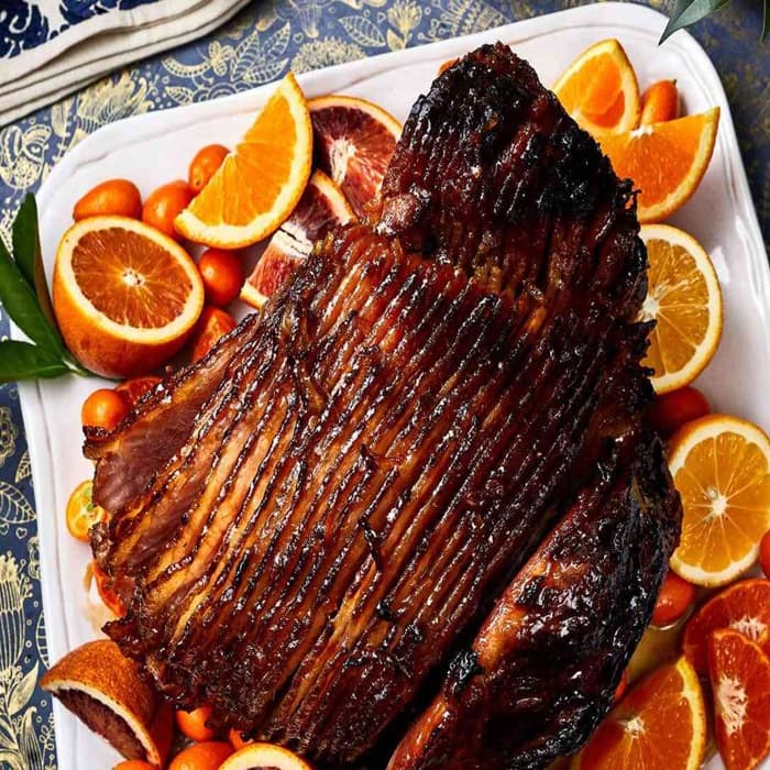 image of Slow-roasted ham with lemon, garlic & sage