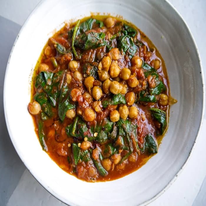 image of Chickpea, chorizo & spinach stew